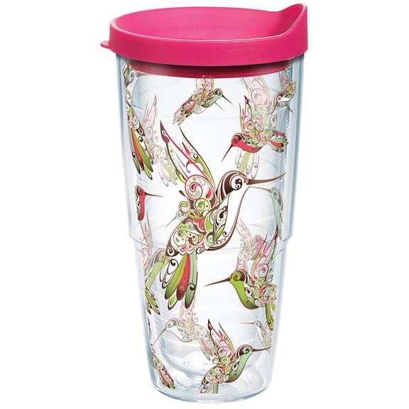 Tervis Hummingbirds Made in USA Double Walled  Insulated Tumbler Travel Cup Keeps Drinks Cold & Hot, 24oz, Classic