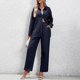 thumbnail image 2 of Conjuntos de salón de 2 piezas para mujer Conjunto simple de 2 piezas a juego Conjunto de ropa de estar por casa elegante, 2 of 7