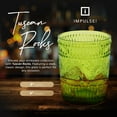 thumbnail image 3 of Tuscan Rocks Glass Set - Olive, Dishwasher Safe, Chic Vintage Style - 8 oz - Ideal for Gin, Mixed Cocktails, Bourbon, Margaritas, Soft Drinks, Beer, Water - Mexican Style Glasses - Set of 4, 3 of 10