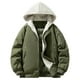 thumbnail image 2 of Ceisia Men's solid color warm hooded coat long sleeve outerwear Gift, 2 of 4