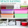 thumbnail image 5 of Ice Cream Containers - - Reusable Freezer Storage for Homemade Ice Cream Tub for Sorbet, Frozen Yogurt - Flexible Silicone Lids, Stackable （1pc), 5 of 5