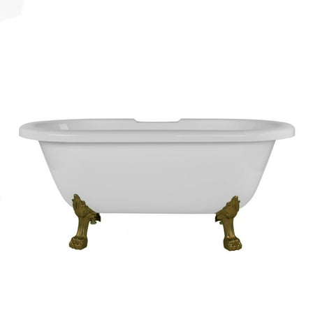Juniper Acrylic Double Ended Clawfoot Tub - Rim Faucet Drillings - Lion Paw Feet