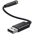 thumbnail image 3 of 5X USB to 3.5mm Headphone Jack Audio Adapter,External Stereo Sound Card for PC, Laptop,for ,(0.6 Feet,Black),5 x USB to audio jack Adapter,Black, 3 of 6