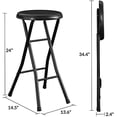 thumbnail image 3 of 24" Vinyl Padded Folding Stool, Multipurpose, Great for Small Spaces, Double Braced, Black, 4-Pack, 3 of 8