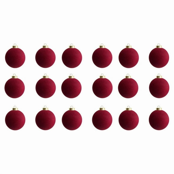PEONAVET Christmas Tree Velvet Balls Ornaments 3.25-Inch for Christmas Tree Baby Shower Girls First Christmas Decorations Birthday Party