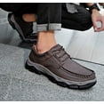 thumbnail image 4 of Men's Orthopedic Walking Shoes Genuine Leather Slip On Loafers Arch Support Lightweight Comfortable Casual Sneakers, 4 of 15