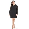 thumbnail image 1 of Vestido de Mangas con Relieve Roman Fashion Talla Extra 3823 Negro 40, 1 of 7