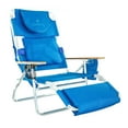 thumbnail image 1 of Ostrich The Deluxe 3N1 Lightweight Outdoor Beach Lounge Chair with Footrest, Blue, 1 of 9