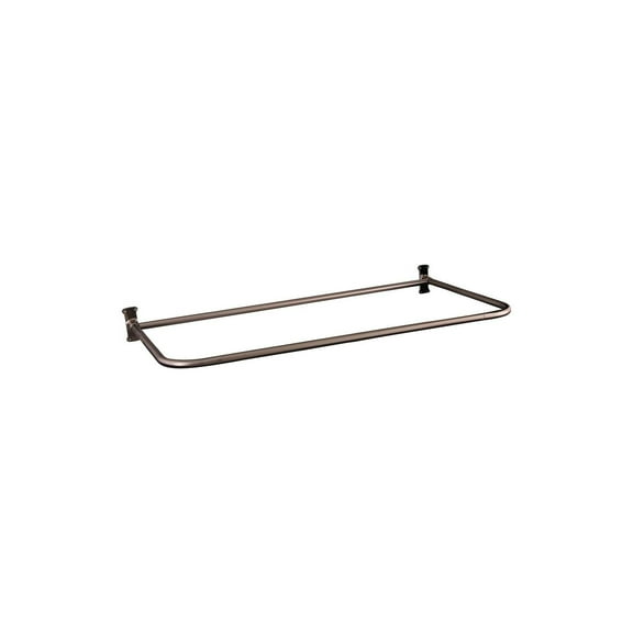 D Shaped Shower Rod - Tension Rod, 54-26 Inch, Polished Nickel, Adjustable, Bathroom Shower Curtain Rod