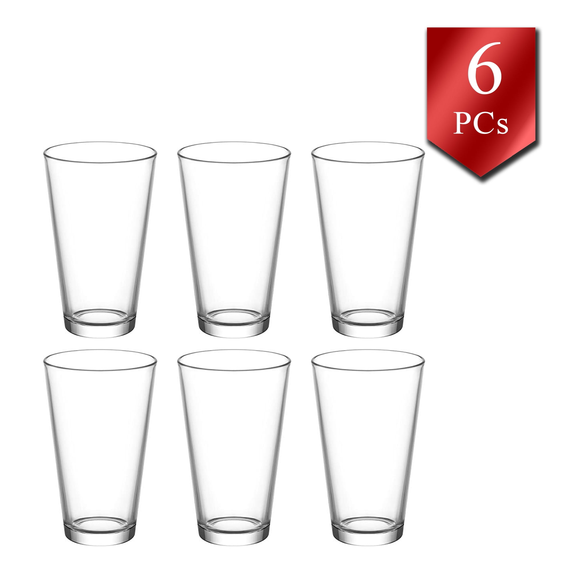 Water Whiskey Juice Tumblers Modern Design and Sturdy Make 6 Clear 6 Piece 280ml Drinking Glasses Set