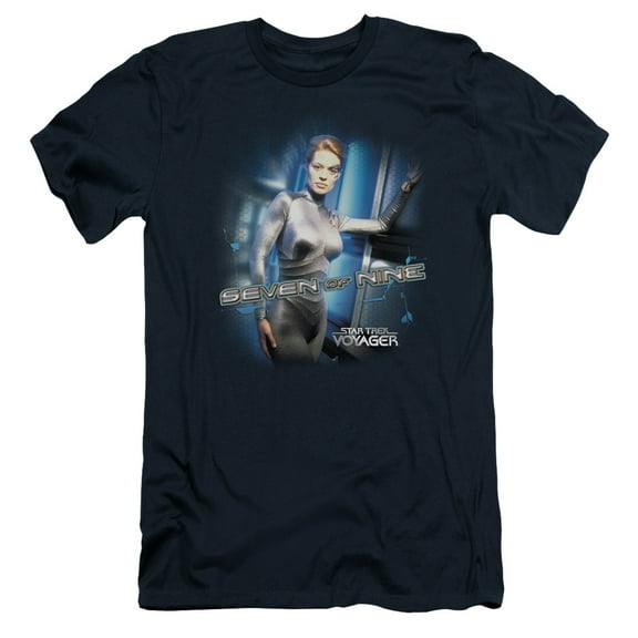 Star Trek Seven Of Nine Adult 30/1 T-Shirt Navy
