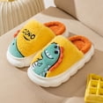 thumbnail image 3 of SAWOBUUN Kids Dinosaur House Slippers for Boys Girls Cute Cartoon Plush Fuzzy Warm Cozy Closed Toe Non-Slip Thick Sole Indoor Bedroom Shoes Toddler Little Kid, 3 of 6