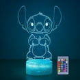 thumbnail image 1 of 3D Illusion Stitch Night Light: Stitch Gifts Light with Remote Control and Smart Touch, Stitch Stuff for Girls Room Decor Lamp Birthday Christmas Gifts, 1 of 7