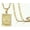M, variant on Jewelry Initial Pendant Necklace for Men Womens, 14K Gold Plated Square Letter Capital Necklace Alphabets from A-Z Figaro Chain Necklace