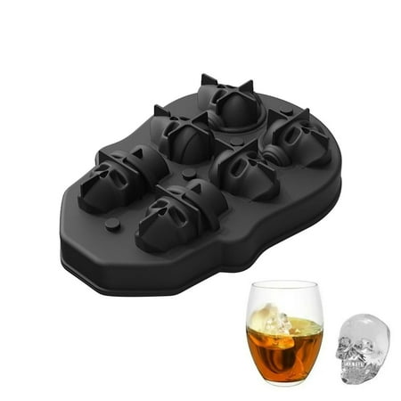 

Fall Decorations For Home Ice Cube 10 Cavity Silicone 3D Tray Skeleton Head For Ice Cubes Chocolate Candy And Resin