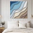 thumbnail image 4 of Navy Blue Brown Ombre Wall Art Painting on Canvas, Modern Geometric Abstract Cream Canvas Art Home Prints Wall Art Framed Modern Artwork for Living Room Bedroom Wall Decor 12x12in, 4 of 8