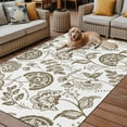thumbnail image 2 of Fsddascl Brown Farmhouse Outdoor Rug for Patio/Deck/Porch, Non-Slip Large Area Rug 5 x 8 Ft, Floral Floral Plant Leaf Vintage Spring Indoor Outdoor Rugs Washable Area Rugs, Camping Rug Carpet, 2 of 5