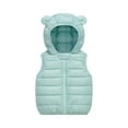 thumbnail image 4 of Girls Boys Winter Coat Lightweight Kids Vest Zip Up Hooded Fall Jackets Girls Trendy Clothes Mint Green 110, 4 of 4