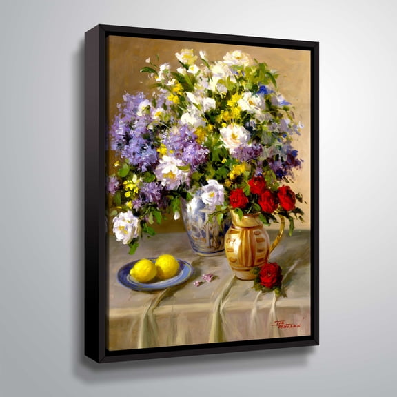 ArtWall Lilacs & Roses, Gallery Wrapped Floater-framed Canvas by Tim Benjamin