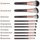 thumbnail image 5 of Juego de 10 brochas de maquillaje, brochas sintéticas profesionales de primera calidad para base, difuminado, polvos faciales, sombras de ojos, rubor y maquillaje., 5 of 5