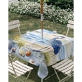 thumbnail image 3 of Square Outdoor Tablecloth with Umbrella Hole Coastal Birds Outside Table Cloth Waterproof Patio Table Cover Blue Sky Heron Seabird Tropical Beach Zipper Tablecloths for Picnic Camping 60x60 Inch, 3 of 8
