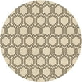 thumbnail image 1 of Ahgly Company Tapis Rond Lavable en Machine Intérieur Transitionnel Marron, 8 Pieds Rond, 1 of 7