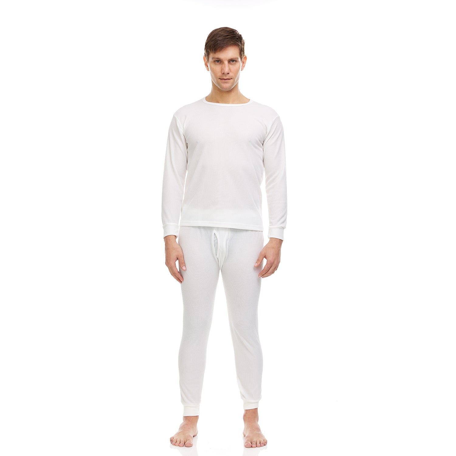2 Piece Thermal Sets for Men, Base Layer Long Johns Underwear, Top &  Bottom, Cotton, Solid Colors 