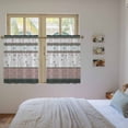 thumbnail image 3 of Grey Stripes Abstract Kitchen Curtains 45 Inch Length, Geometric Spring Flowers Country Tiers Curtains for Bathroom Bedroom Cafe, Light Filtering Small Window Treatment Drapes 2 Panels 42"Wx45"L, 3 of 8