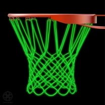 Luxtrada Glow In The Dark Outdoor Basketball Net Nylon Glowing Basketball Hoop Rim Net All Weather Thick Replacement Standard Size Net Rim Hoop Heavy Duty 12 Loops (Green)