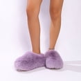 thumbnail image 4 of Women Casual Winter Faux Shearling Mule Slippers, Thick Sole Cozy Indoor Outdoor Shoes, Soft Warm Cloud-Like Comfort Footwear for Relaxed Everyday Wear Purple, 4 of 5