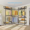 thumbnail image 6 of Timate F3 Heavy Duty Wall Mounted Garment Rack, Industrial Pipe Closet System with Adjustable Shelves, Expandable Storage Wardrobe for Walk-in Closets, Black, 6 of 9