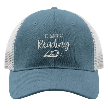 Baseball Cap i d Rather Be Reading Embroidery Dad Cap for Men Trendy Adjustable for Fishing Snapbacks Skyblue One Size