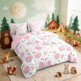thumbnail image 3 of Erosebridal Swan Full Size Bedding Sets for Girls, Pink Tulips Full Size Bed in a Bag, Pink Reversible 7 Pieces, 3 of 6