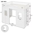 thumbnail image 7 of Full Size Loft Bed,House Shaped Loft Bed with Ladder and Large Underbed Storage Space,Solid Wood Loft Bed Frame for Boys and Girls,Mattress Not Included,White, 7 of 7