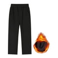 thumbnail image 3 of WhouRiu Little Boys Pants Solid Stretch Waist Wide Leg Trousers Child Fashion Sleepwear Casual Pants Black,Sizes 5-6, 3 of 3