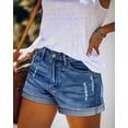 thumbnail image 4 of ONLYSHE Shorts with Pockets High Waisted Denim Shorts Blue for Women XXL, 4 of 6