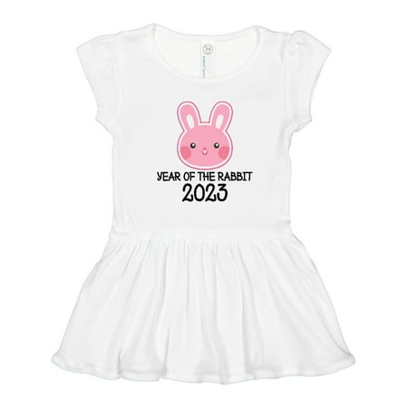 

Inktastic 2023 New Years Rabbit Gift Toddler Girl Dress