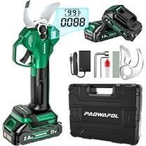 Cordless Electric Pruning Shears, 1.6 Inch Cutting Diameter, 21V Brushless Branch Cutter with 2 Blades & 2x 2000mAh Batteries, LCD Display for Gardening