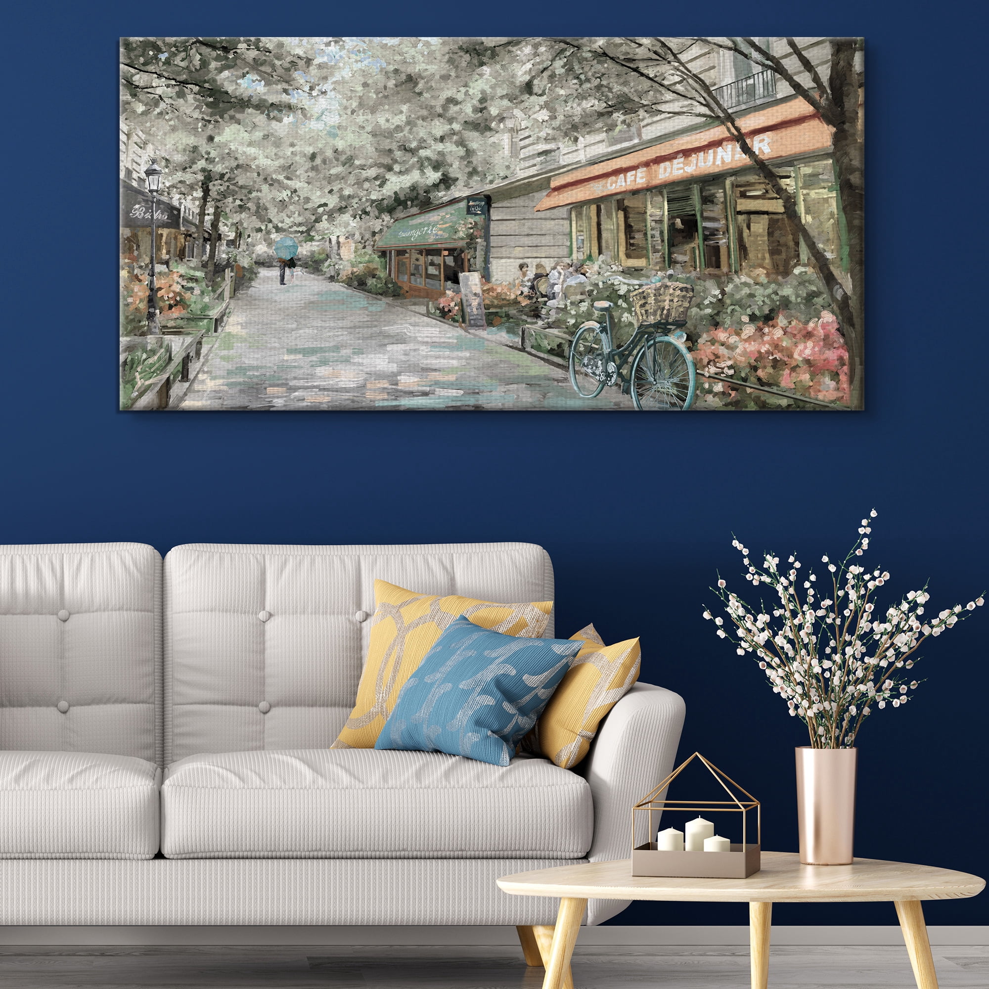 Masterpiece Art Gallery Café Pavé Light Paris By Studio Arts Canvas Art Print 27" x 54"