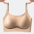 thumbnail image 4 of VONCOS Womens Lounge Bra Wireless Seamless Bralette for Everyday Comfort Molded Cups Ribbed Adjustable Straps Nylon Spandex Khaki,Size L, 4 of 7