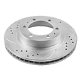 thumbnail image 3 of Funire Front Brake Rotors Kit for 2005 2006 2007-2021 Toyota Tacoma 6 Lug Geomet Drilled & Slotted Disc Brake Rotors Ceramic Brakes Pads Replacement Brake Pad and Rotor Kits: 12.56" inch, 3 of 11