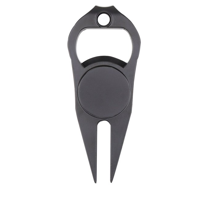 Multi-function Divot Repair Tool Golf Divot Marker Tool Multipurpose Lightweight Unique Magnetic Zinc Alloy Divot Tool With Ball Black