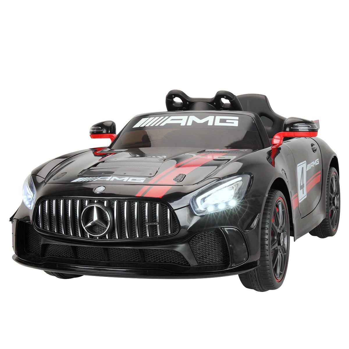 CIPACHO 12V Battery-Powered Ride On Car for Kids, Double Door Electric Vehicle for Boys Girls, with Remote Control LED Lights Music, Injection Black CIPACHO 12V Battery-Powered Ride On Car for Kids, Double Door Electric Vehicle for Boys Girls, with Remote Control LED Lights Music, Injection Black