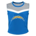 thumbnail image 2 of Girls Preschool Powder Blue Los Angeles Chargers Spirit Cheerleader Two-Piece Set with Bloomers, 2 of 4