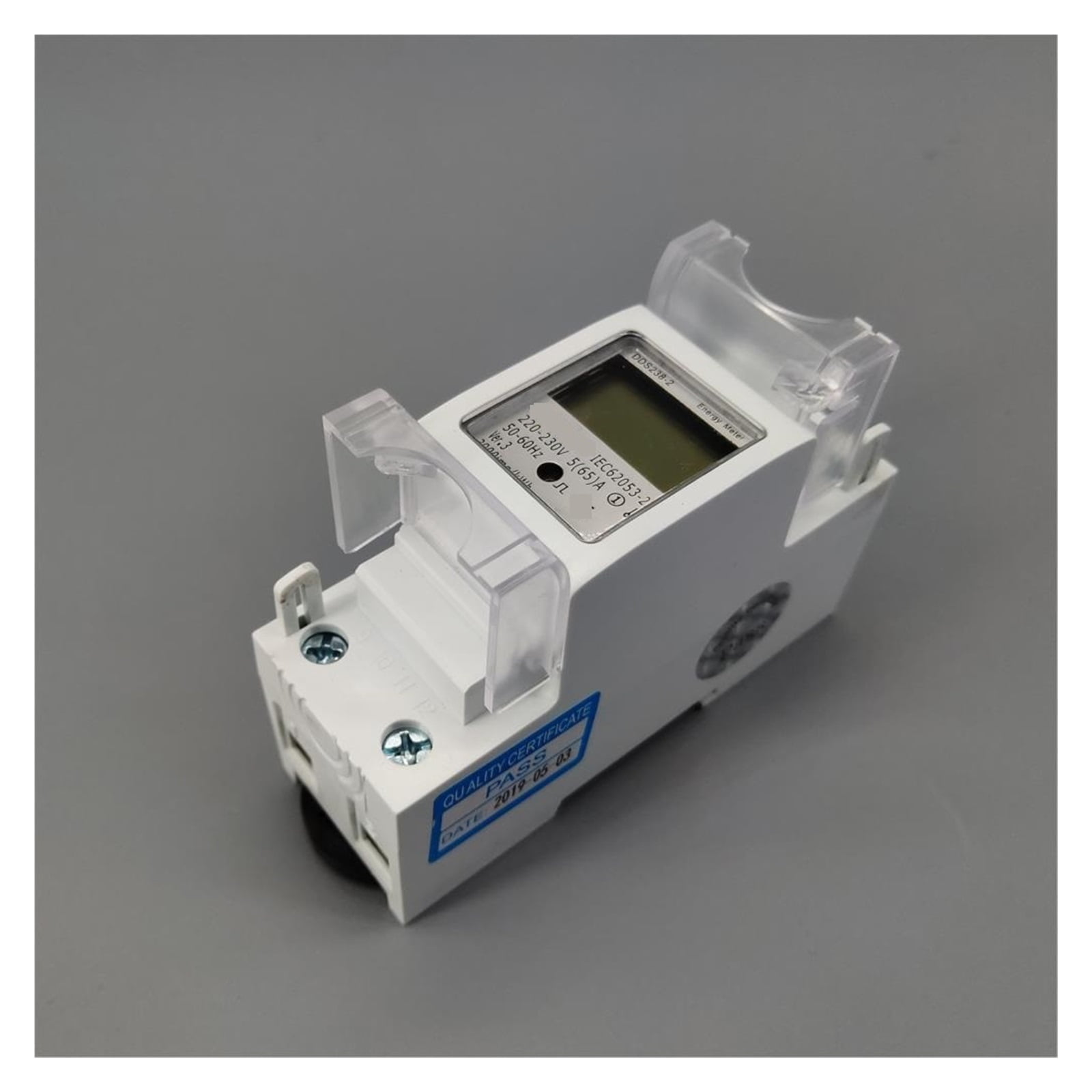 5(65)A Single Phase Din Rail KWH Watt Hour Din-rail Energy Meter LCD Power Consumption Monitor Monitor KWh Meter Wattmeter ,Overload Protection