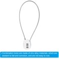 thumbnail image 4 of Combination Lock 15 Inch 3 Position Outdoor Waterproof Combination Padlock with Wire Rope for Luggage Gym Locker Fence Tool Box Backpack, White, 4 of 5