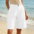 thumbnail image 6 of Lopecy-Sta Womens Shorts High Waist Pleated Bermuda Shorts Casual Wide Leg Shorts with Pockets Summer Tailored Shorts for Office and Daily Wear, 6 of 9