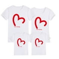 thumbnail image 4 of WREESH Family Matching T-Shirts for Men Comfortable Crew Neck T-Shirts with Heart Prints for a Family of Three or Four Kindergarten Class Uniform White, 4 of 5