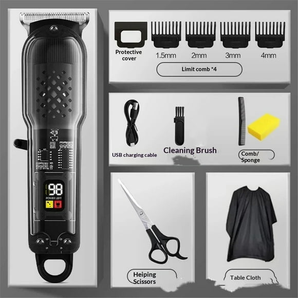 Hair Clippers for Men, Professional Cordless Rechargeable Liner Trimmer Set, Barber Hair Cutting Kit With LED Display, Gifts