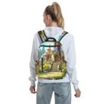 thumbnail image 5 of Yiaed Cute Mushroom Town A Print Lightweight Backpack Travel Backpacks Hiking Daypack for Women Men, 5 of 5
